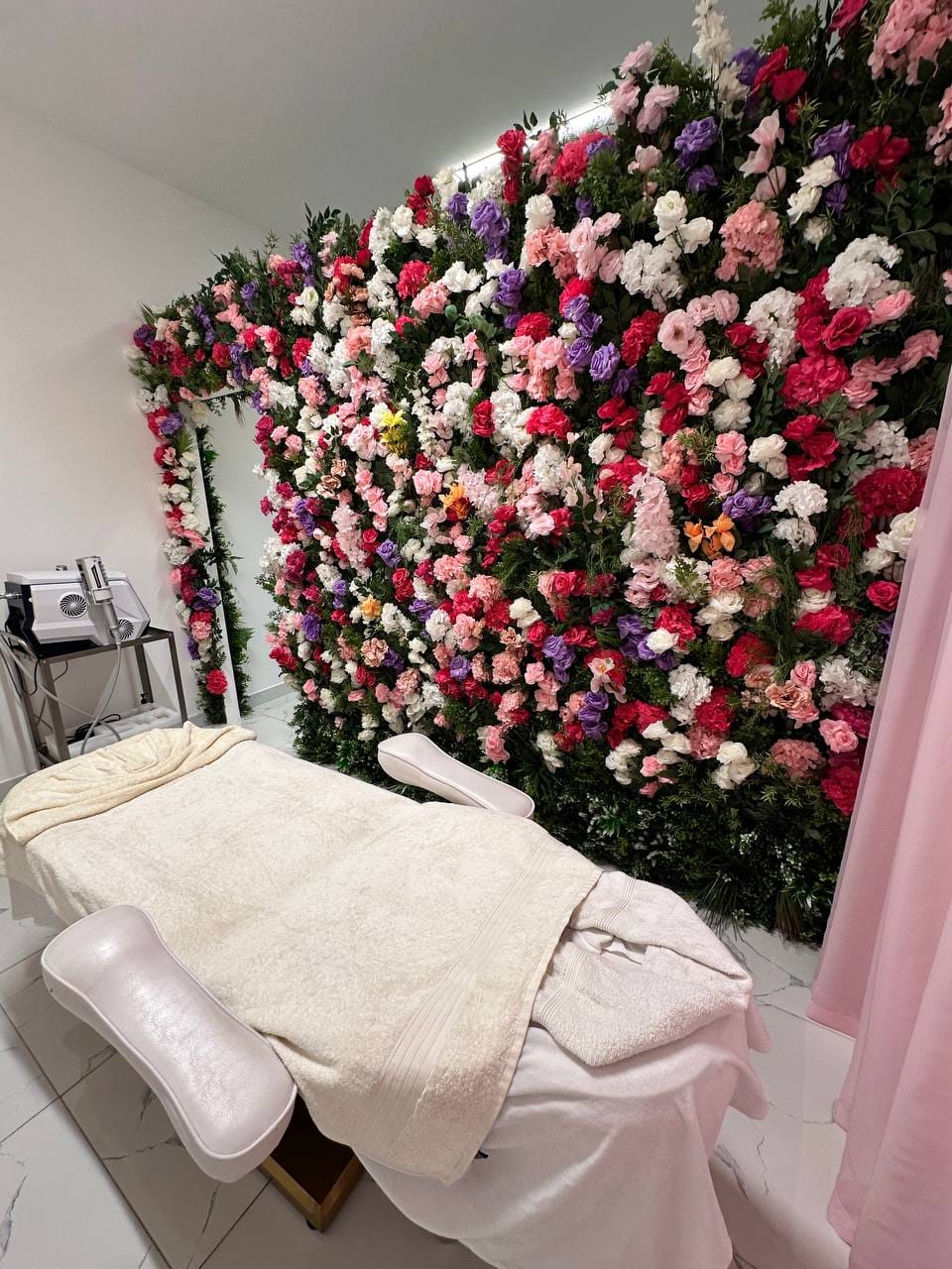 The flower wall treatment room
